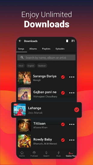 Gaana Music Plus MOD APK by MODXDA