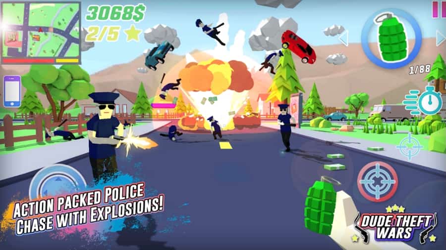 Dude Theft Wars MOD APK God MOD 
