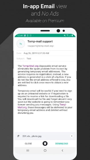 Temp Mail MOD APK Premium Unlocked
